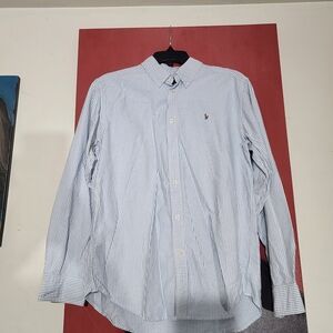 Ralph Lauren Kids Blue Striped Button Down Shirt